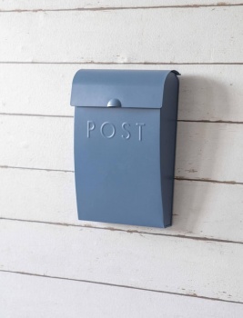 Garden Trading Cove Blue Steel Post Box with Lock
